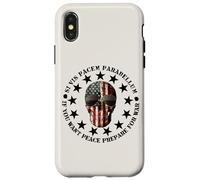 Carcasa para iPhone X/XS Si Vis Pacem Parabellum Betsy Ross USA Flag Skull Patriotic