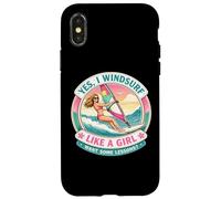 Carcasa para iPhone X/XS Si Yo Windsurf como Una Chica Quiero Algunas Lecciones Chiste Windsurfista