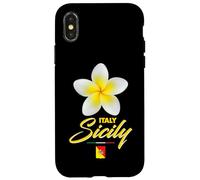 Carcasa para iPhone X/XS Sicily Italy Tropical Flower Yellow Frangipani Aesthetic Art