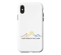 Carcasa para iPhone X/XS Siéntete Orgulloso de la Escalada Rainbow Mountain Hiking