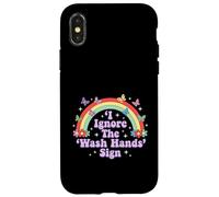 Carcasa para iPhone X/XS Signo de Humor Divertido para Adultos I Ignore The 'Wash Hands