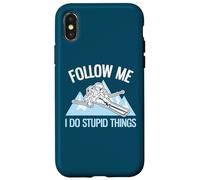 Carcasa para iPhone X/XS Sígueme I Do Stupid Things Funny Powder Skiing
