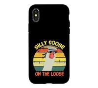 Carcasa para iPhone X/XS Silly Goose On The Loose Funny Saying Vintage