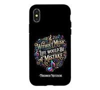 Carcasa para iPhone X/XS Sin música la Vida sería un Error Friedrich Nietzsche