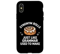 Carcasa para iPhone X/XS Sinónimo Rolls Inglés Profesor Gramática Juego de Palabras