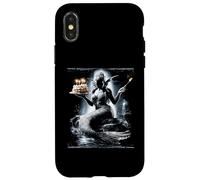 Carcasa para iPhone X/XS Sirena Agua NINFA Mar Océano Pastel Cumpleaños Fiesta Cumpleaños