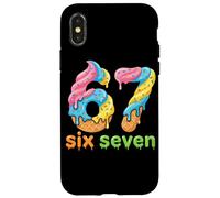 Carcasa para iPhone X/XS Six Seven 67 Number Ice Cream Drip Meme 6 7 Kids Boys Girls
