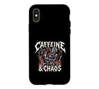 Carcasa para iPhone X/XS Skeleton Nurse Caffeine & Chaos Night Shift