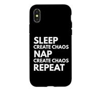 Carcasa para iPhone X/XS Sleep Nap Create Caos Repeat Lover