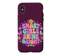 Carcasa para iPhone X/XS Smart Girls Shine Bright Retro Floral Mariposa Cita