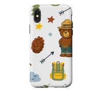 Carcasa para iPhone X/XS Smokey Bear Cute Outdoor Hiking Pattern