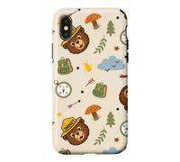 Carcasa para iPhone X/XS Smokey Bear Cute Outdoor Hiking Pattern