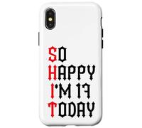 Carcasa para iPhone X/XS So Happy I'm 17 Today Funny 17th Birthday Chistes 17 Cumpleaños