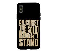 Carcasa para iPhone X/XS sobre Cristo La Roca Sólida Que Soy, Hombres y Mujeres Cristianos
