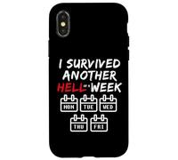 Carcasa para iPhone X/XS Sobreviví a Otro Infierno de una Semana - Fin de Semana sarcástico Divertido