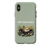 Carcasa para iPhone X/XS Soft Days Only Cute Duck Pond Cozy Nature Cottagecore Calma