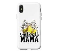 Carcasa para iPhone X/XS Softball Mama Bow Cute Vibes & Trendy Style for Moms