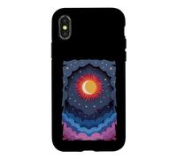 Carcasa para iPhone X/XS Sol Luna Estrellas Noche Nubes Suave Celestial Cosmos Cielo