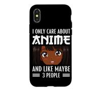 Carcasa para iPhone X/XS Solo me Importa el Anime y me Gusta Maybe 3 People Black Anime