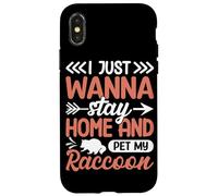 Carcasa para iPhone X/XS Solo Quiero quedarme en casa y acariciar a mi Mapache