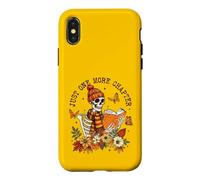 Carcasa para iPhone X/XS Solo un capítulo más de Skeleton Reader Fall Book Lover Autumn