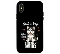 Carcasa para iPhone X/XS Solo un Chico Que ama a los Huskies siberianos