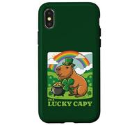 Carcasa para iPhone X/XS Sombrero Capybara Leprechaun para el día de San Patricio I'm A Lucky Capy