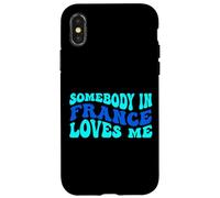Carcasa para iPhone X/XS Somebody in France Loves Me Modern Boho Vibe