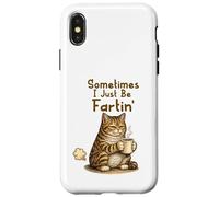 Carcasa para iPhone X/XS Sometimes I Just Be Fartin' Funny Farting Cat Meme Coffee