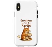 Carcasa para iPhone X/XS Sometimes I Just Be Fartin' Funny Farting Cat Meme Coffee