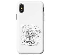 Carcasa para iPhone X/XS Sonriente Tigre Astronauta Explorador Espacial Aventura Cósmica