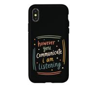 Carcasa para iPhone X/XS Soporte de Escucha de cotización de Conciencia de ASL inclusiva