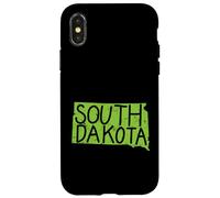 Carcasa para iPhone X/XS South Dakota Mapa Esquema Estados Unidos América
