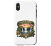 Carcasa para iPhone X/XS Souvenir del Sendero de Las Diez Cataratas del Parque Estatal Silver Falls de Oregón