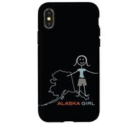 Carcasa para iPhone X/XS Souvenir Divertido para Mujer de Alaska, AK Girls Alaska