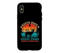 Carcasa para iPhone X/XS Souvenir Retro al Atardecer en el Parque Estatal Raven Rock de Carolina del Norte