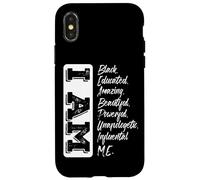 Carcasa para iPhone X/XS Soy Negro Mes de la Historia Fuerte Educado Negro Orgulloso