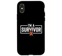 Carcasa para iPhone X/XS Soy un sobreviviente del cáncer de riñón Awarenes Cinta Naranja