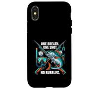 Carcasa para iPhone X/XS Spearfishing One Breath One Shot No Bubbles Diver