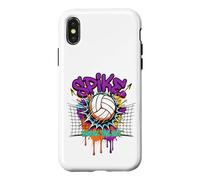 Carcasa para iPhone X/XS Spike Break The Net Voleibol Jugador Graffiti Art