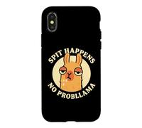 Carcasa para iPhone X/XS Spit Happens No Probllama Funny Llama Humor Graphic Design