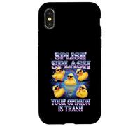 Carcasa para iPhone X/XS Splish Splash Your Opinion Is Trash Rubber Duck