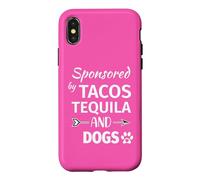 Carcasa para iPhone X/XS Sponsored by Tacos Tequila & Dogs,Drink Tequila Pet Dog Paw