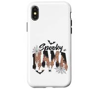 Carcasa para iPhone X/XS Spooky Mama Leopard Print Ghost Halloween Design