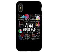 Carcasa para iPhone X/XS Square Root of 144 12th Birthday 12 Year Old Math Nerd