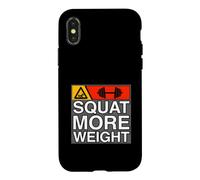 Carcasa para iPhone X/XS Squat More Weight Powerlifting Gym Workout
