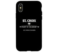 Carcasa para iPhone X/XS St Croix USVI Coordenadas Diseño de Viajes