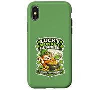Carcasa para iPhone X/XS St Paddy's Shenanigan Lucky Monkeys Irish Monkey Monkey Punch