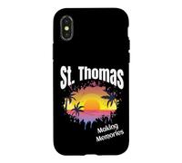 Carcasa para iPhone X/XS St Thomas Making Memories Matching Familia Vacaciones Playa