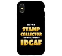 Carcasa para iPhone X/XS Stamp Collector Idgaf Rarest US/British Stamp Collections